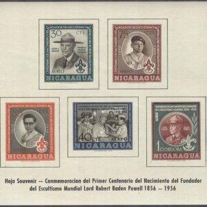 Nicaragua – M BL  44 Scouting – Baden-Powell 100 år, Block **