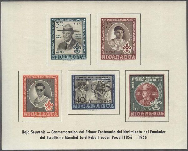 Nicaragua - M BL  44 Scouting - Baden-Powell 100 år, Block **