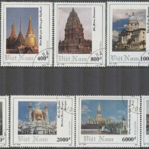 Vietnam – M 2539-2545 Sydostasiatisk arkitektur – Byggnader, 7 kpl
