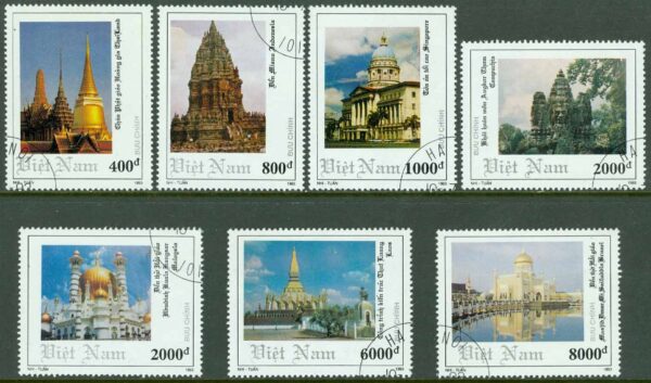 Vietnam - M 2539-2545 Sydostasiatisk arkitektur, 7 kpl stpl