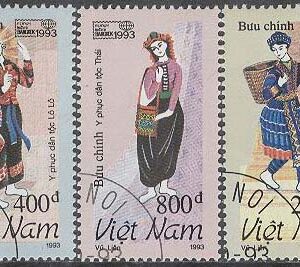 Vietnam – M 2561-2562,2564 Folkdräkter – Utställning BANGKOK 93 I, 3 olika