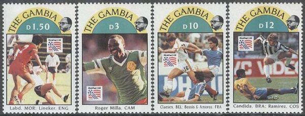 Gambia - M 1770, 1772, 1774- 1775 VM i Fotboll i USA 1994 Spelare, 4 olika **