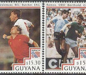 Guyana – M 4283-4284, 4288-4289 VM i Fotboll i USA 1994 I Spelare, 4 olika **