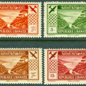 Libanon – M  197, 199, 201-202 Turism – Junijehbukten – Flygplan, 4 olika **