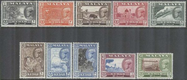 Kedah - M   83-91, 93 Sultan Tengku Badlishah & Landsmotiv, 10 olika **