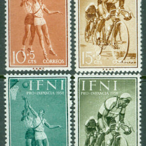 Ifni – M  174-177 Barnhjälp – Sport – Basket & Cykel, 4 kpl **