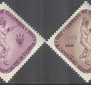 Colombia – M  824-825 Sport – 3:e Sydamerikanska Mästerskapen i Fäktning, 2 kpl **