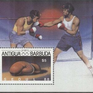 Antigua & Barbuda – M BL 125 OS i Seoul 1988 Boxning – Boxhandske, Block **