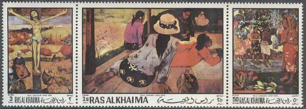 Ras Al Khaima - M  392-394 A Konst av Paul Gauguin, 3-strip kpl **
