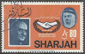 Sharjah – M  217 A Internat samarbetsåret 1986 – Påve Paul VI, märke
