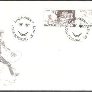 Danmark – FDC 1997-08-28 – Europa CEPT 1997 Sagor & Legender, 2 kpl Vinjett 1