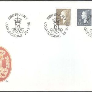 Danmark – FDC 1998-03-26 – Drottning Margreth II. Typ IV, 3 kpl Vinjett 1