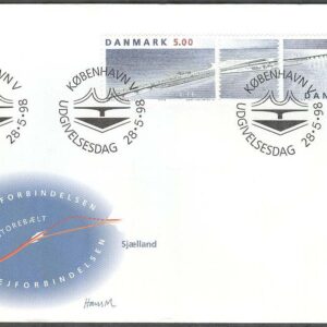 Danmark – FDC 1998-05-28 – Invigning av Strora Bältleden – Broar, SX-par kpl Vinjett 1