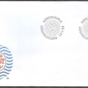 Danmark – FDC 1999-01-13 – Våglinjetyp 375 öre ljusgrön, 1 kpl Vinjett 1