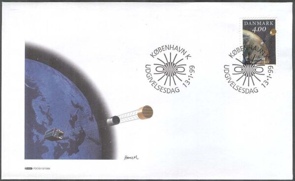 Danmark - FDC 1999-01-13 - Ørstedsatelliten, 1 kpl Vinjett 1