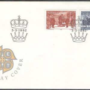 Norge – FDC 1982-05-03 – Europa CEPT 1982 Historia, 2 kpl Vinjett 6