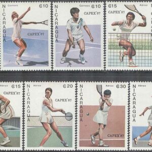 Nicaragua – M 2782-2788 Sport – Tennis – Utställning CAPEX 87, 7 kpl **