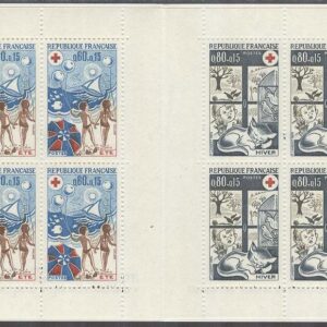 Frankrike – M 1898-1899 Röda Korset 1974 – Barn & Katt, 8 frimärken i Häfte kpl **