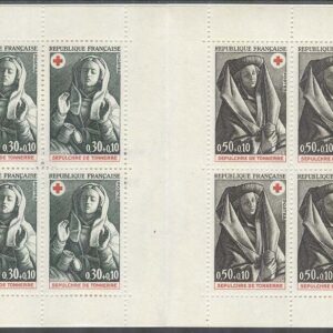 Frankrike – M 1859-1860 Röda Korset 1973 – Skulpturer, 8 frimärken i Häfte kpl **