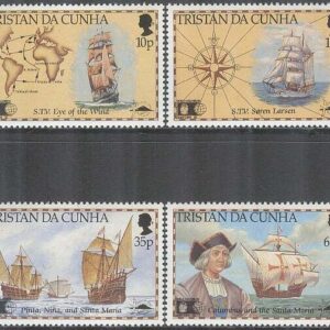 Tristan da Cunha – M  517-520 Fartyg – Amerika upptäckt 500 år – Kartor, 4 kpl **