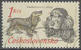 Tjeckoslovakien – M 2158 Jakthundar – Cockerspaniel, märke