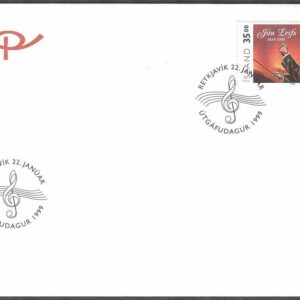 Island – FDC 1999-01-22 – Jón Leifs 100 år – Kompositör – Musik, 1 kpl Vinjett 1