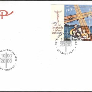 Island – FDC 2000-02-04 – Island kristnat i 1000 år, Block Vinjett 1