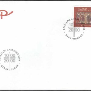 Island – FDC 2000-02-04 – Island kristnat i 1000 år, 1 kpl Vinjett 1