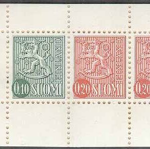 Finland – Häfte HA 11 N:o 1594 Lejontyp, 4 st frimärken **