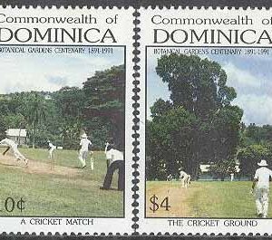 Dominica – M 1496, 1502 Sport Kricket – Trädgårdar 100 år, 2 olika **