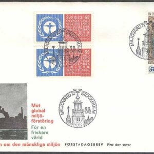 Sverige – FDC 1972-06-05 – Miljövård, 3 kpl Vinjett 2