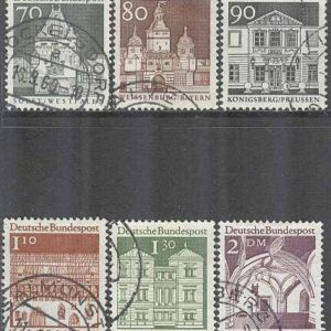 Tyskland – M  497-499, 501-503 Byggnader bla Ellinger Tor, Bayern, 6 olika