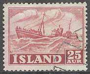 Island – F  331 Yrke och vyer – Fiskebåt, 25 aur
