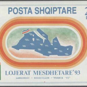 Albanien – M BL  99 Sport – Medelhavsspelen 1993 – Karta, Block **