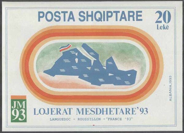 Albanien - M BL  99 Sport - Medelhavsspelen 1993 - Karta, Block **