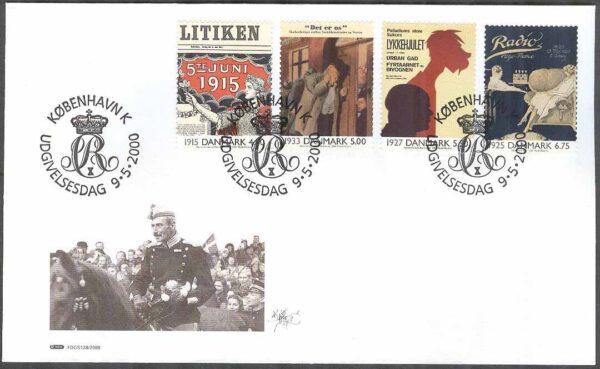 Danmark - FDC 2000-05-09 - 1900-talet. Serie 2, 4 kpl Vinjett 1