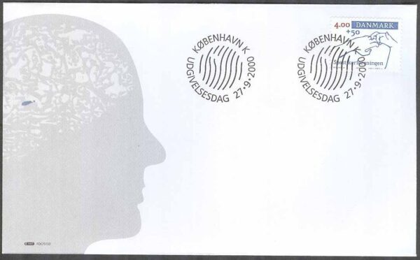 Danmark - FDC 2000-09-27 - Spastikerföreningen, 1 kpl Vinjett 1