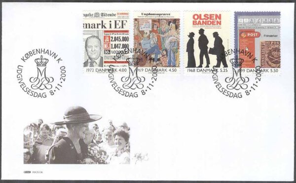Danmark - FDC 2000-11-08 - 1900-talet. Serie 4, 4 kpl Vinjett 1