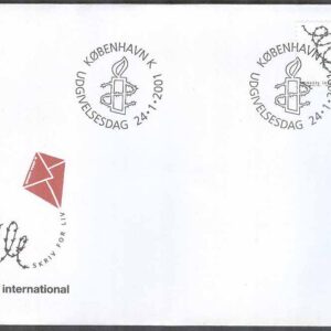 Danmark – FDC 2001-01-24 – Amnesty International, 1 kpl Vinjett 1