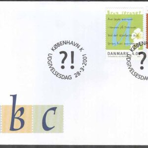 Danmark – FDC 2001-03-28 – Använd språket, 2 kpl Vinjett 1