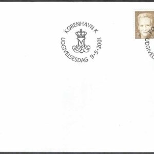 Danmark – FDC 2001-05-09 – Drottning Margrethe. Typ V, 2 kpl Vinjett 1