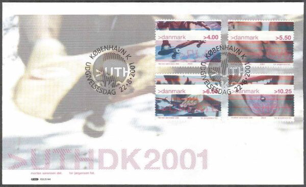 Danmark - FDC 2001-08-22 - Ungdomskultur, 4 kpl Vinjett 1