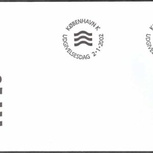 Danmark – FDC 2002-01-02 – Våglinjetyp 150 öre lila, 1 kpl Vinjett 1