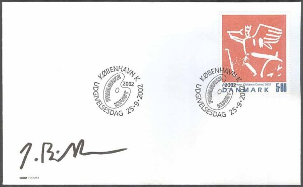 Danmark - FDC 2002-09-25 - Frimärkskonst V, 2 kpl Vinjett 1-2