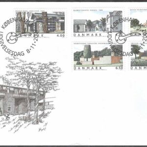 Danmark – FDC 2002-11-08 – Danska bostäder, 5 kpl Vinjett 1