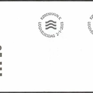 Danmark – FDC 2003-01-02 – Våglinjetyp 400 öre grön, 1 kpl Vinjett 1
