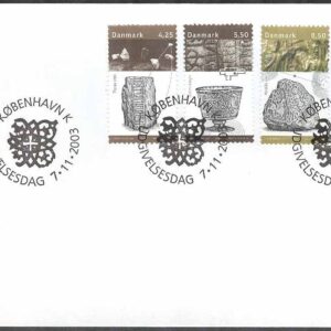 Danmark – FDC 2003-11-07 – Kungarnas Jelling, 4 kpl Vinjett 1