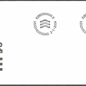 Danmark – FDC 2004-01-02 – Våglinjetyp 425 öre grön, 1 kpl Vinjett 1