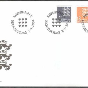 Danmark – FDC 2004-01-02 – Lilla Riksvapnet, 3 kpl Vinjett 1