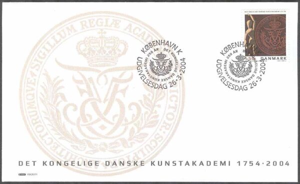 Danmark - FDC 2004-03-26 - Konstakademin 250 år, 1 kpl Vinjett 1